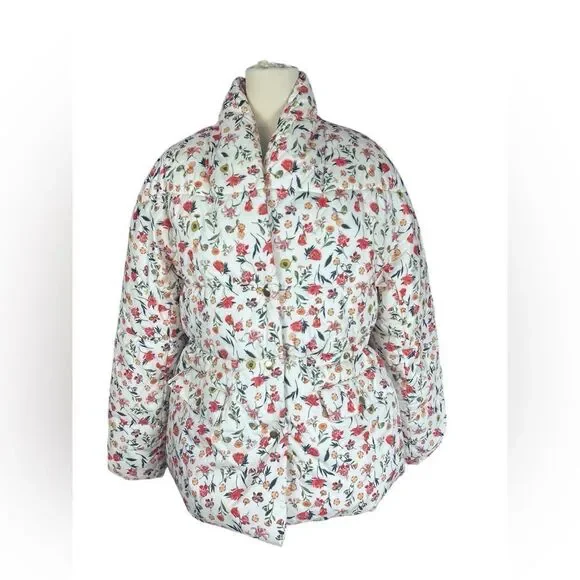 J Crew Alps puffer jacket with PrimaLoft® in vintage floral size medium
